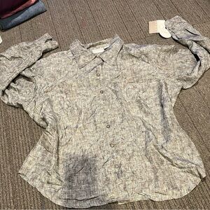 Liz Claiborne Gray Button Down Shirt